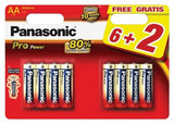 Pilhas Alcalinas Panasonic Pack 8 AA Pro Power 1.5V