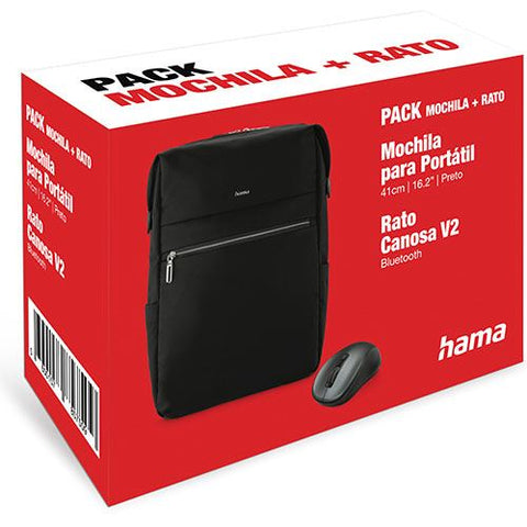 Pack Media Markt Rato Bluetooth Hama Canosa V2 - Antracite + Mochila Hama Ultimate 16.2'' - Preto