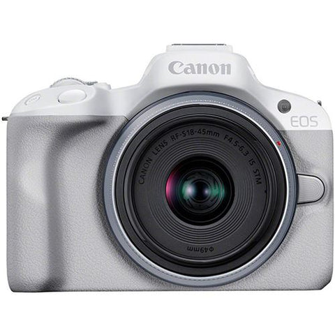 Máquina Fotográfica Mirrorless Canon EOS R50 - Prateado + RF-S 18-45 IS STM
