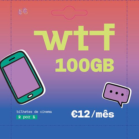 Cartão SIM NOS WTF 100GB +5000 Minutos - 12€