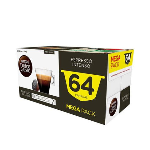 Cápsulas Café Dolce Gusto DUPLO ESPRESSO INTENSO Pack 64 (2 Embalagens 32 Cápsulas)