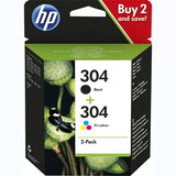 Pack Tinteiros HP 304 - Preto + Tricolor - 3JB05AE -  Elegível para o HP Instant Ink