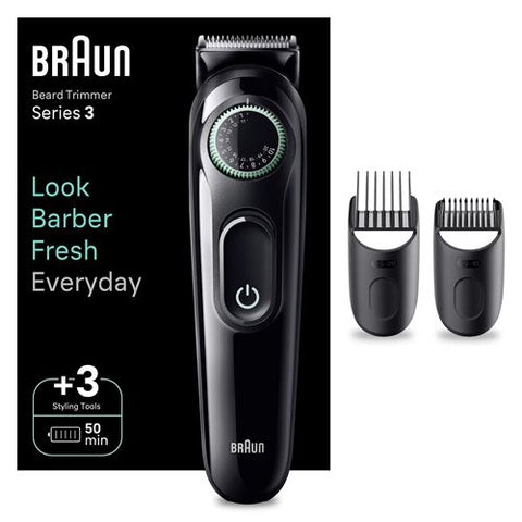 Aparador de Barba Braun Serie 3 BT3411 - Preto/Verde Vivo