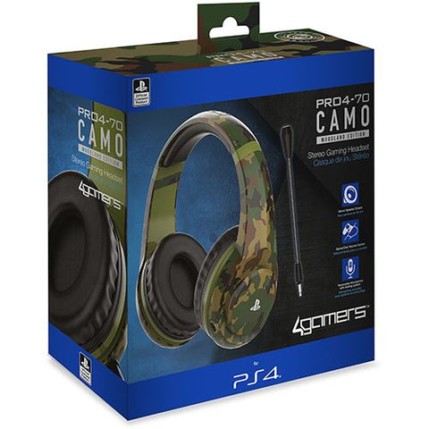 Auscultadores Gaming PRO4-70 4Gamers | PS4 - Camo Wooland Edition