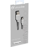 Cabo de Dados Cellularline Tipo A/Lightning USB 2.0 1 mt Branco