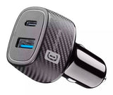 Carregador de Isqueiro Cellular Line USB+ USB-C 30W - Preto
