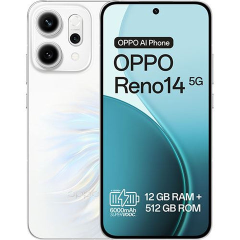 Oppo Reno14 5G - 512GB - Branco Madrepérola