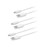 Cabo de Dados ISY OZB-503 Pack 3 USB/Micro-USB Branco