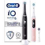 Escova Dentes Elétrica Oral-B iO 6 Duo | 2x Unidades - Preto/Rosa 2x Unidades
