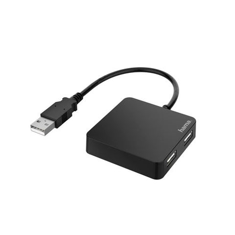 HUB USB 2.0 Hama 4 Portas Preto (00200121)