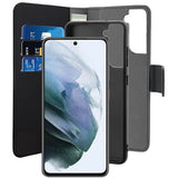 Capa Flip em Pele com Destacável Magnético Puro para Samsung S21 FE