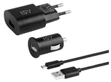 Conjunto carregadores ISY ITS-1000 Micro USB 1A Preto