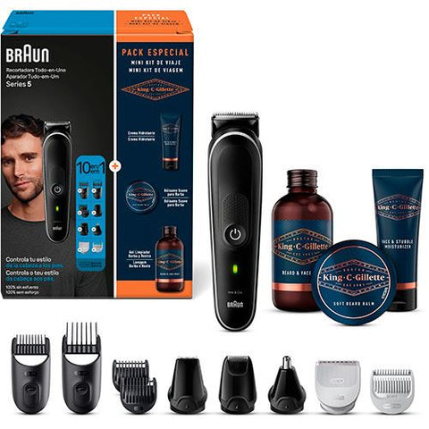 Pack Aparador 10 em 1 Braun MGK5440 Series 5 + 2 Miniaturas King C Gillette