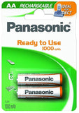 Pilhas Recarregáveis Panasonic Pack 2 BL/2P P6P 1000MAH AA