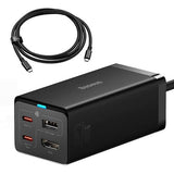 Carregador Baseus Gan5 Pro 2 x USB- C+ USB+ HDMI + Cabo USB-C 67W - Preto