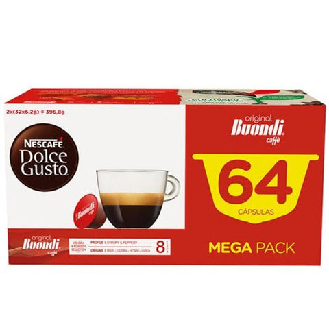 Cápsulas Café Dolce Gusto Buondi Pack 64 (2 Embalagens 32 Cápsulas)