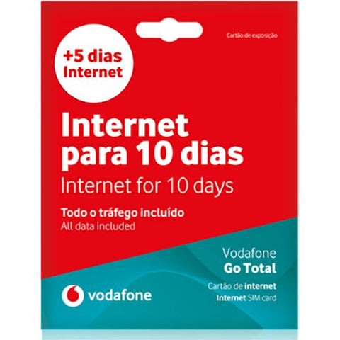 Cartão SIM Vodafone Internet Móvel Go Total 10 dias