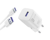 Carregador Cellularline - SuperVOOC 1x USB-A 33W + cabo USB-A/USB-C - Branco