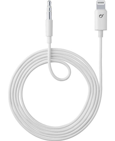 Cabo Auxiliar Cellularline 3.5mm/Lightning 1m Branco