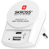 Adapatador Tomada Skross Europe 1 USB | 1 USB-C - Branco