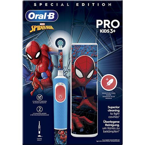 Escova de Dentes Elétrica Criança Oral-B Pro Kids 3+ - Spiderman + Estojo