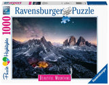 Puzzle Highlights Beautiful Mountains: Os Três Picos do Lavaredo - Itália - 1000 Peças - Ravensburger