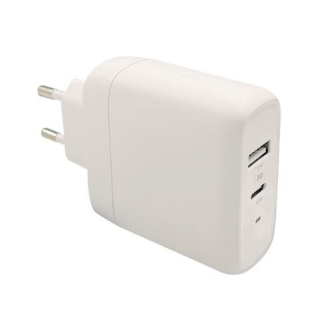 Carregador USB-C Accsup 45W USB-C/USB-A + Cabo USB-C 1m - Branco
