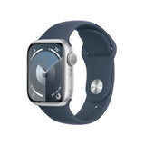 Apple Watch Series 9 GPS 41mm - Alumínio Prateado | Bracelete Desportiva Azul trovoada - M/L