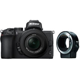 Máquina Fotográfica Nikon Z50 + Z DX 16-50mm f/3.5-6.3 VR + Adaptador FTZ II - Preto