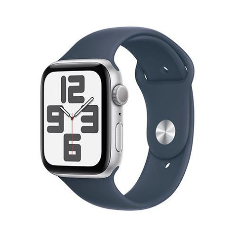 Apple Watch SE GPS 44mm - Alumínio Prateado | Bracelete Desportiva Azul trovoada - S/M