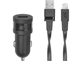Carregador Isqueiro Rivacase 5 W + Cabo Lightning Preto (VA4215BD2)