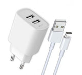 Carregador 4-OK 2USB 2.4A+ Cabo Lightning - Branco