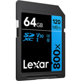 Cartão de Memória SDXC Lexar 800x V10 - 64GB