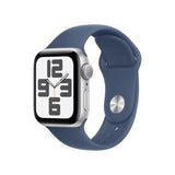 Apple Watch SE 2024 GPS 40mm - Alumínio Prateado | Bracelete Desportiva Azul denim - S/M