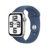 Apple Watch SE 2024 GPS 44mm - Alumínio Prateado | Bracelete Desportiva Azul denim - S/M