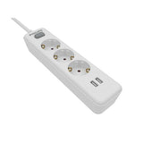 Extensão Elétrica Philips 3 Tomadas 3X2P + 2USB 2MT Branco
