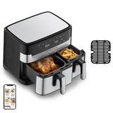 Air Fryer Moulinex Dual 5.2L + 3.1L EZ905D20 - Preto / Cinzento