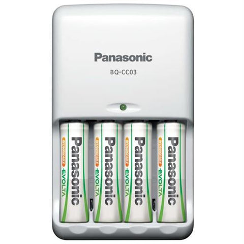 Carregador de Pilhas Panasonic BQ-CC03 + 4 Pilhas