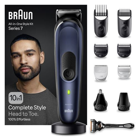 Aparador de Barba Braun All-in-One Serie 7 MGK7410 - Preto Azul