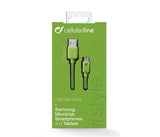 Cabo de Dados Cellularline USB Tipo-A/Micro USB 1m Verde