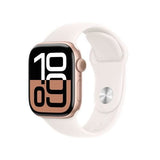 Apple Watch Series 10 GPS 42mm - Alumínio Rosa Dourado | Bracelete Desportiva Rosa Leve - M/L