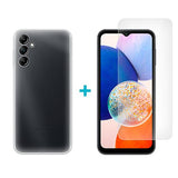 Capa 4-OK Ultra Slim 0.2 + Película Protetora de Ecrã Vidro Temperado Glass Dùo para Samsung Galaxy A14  - Transparente
