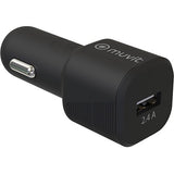 Carregador de Carro Muvit USB 12W - Preto