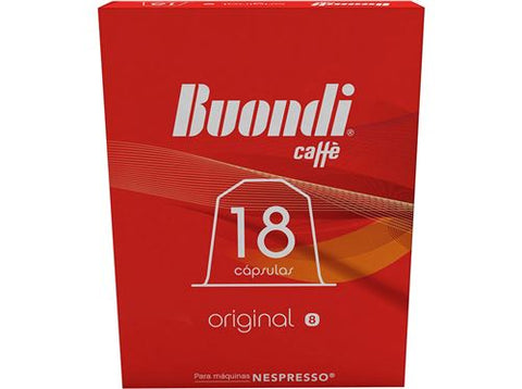 Cápsulas Café Buondi Original Máquinas Nespresso | 18 Cápsulas | Intensidade 8