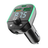 Transmissor FM Bluetooth / Carregador USB / USB-C 20W - Preto