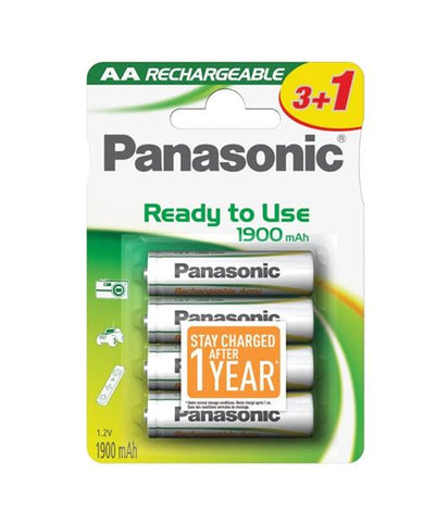 Pilhas Recarregáveis Panasonic Batteries Pack 4 AA Evolta 1900 mAh