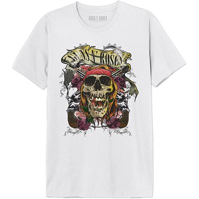 T-Shirt Guns N'Roses Skull - Branco - Tamanho XL - Cotton Division