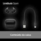 Auriculares True Wireless Bluetooth Sony LinkBuds Open WF-L910B - Preto