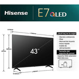 Smart TV Hisense 43 QLED UHD 4K 43E7NQ - 109cm