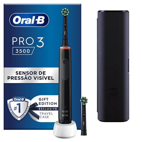 Escova de Dentes Elétrica Oral-B Pro 3 3500 Preta